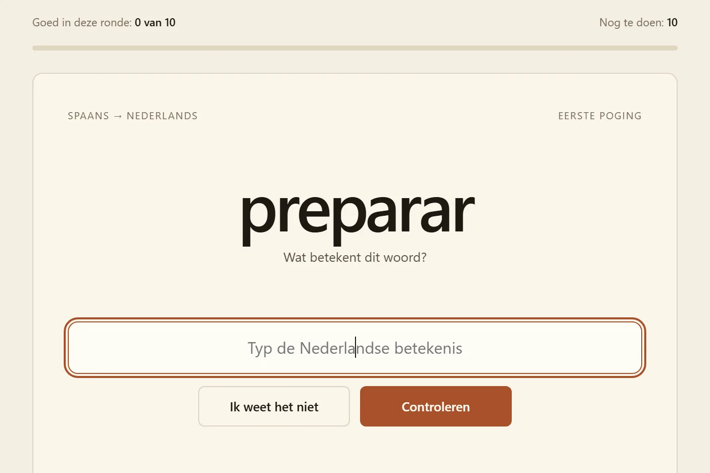 Een les met een open vraag die je zelf typt